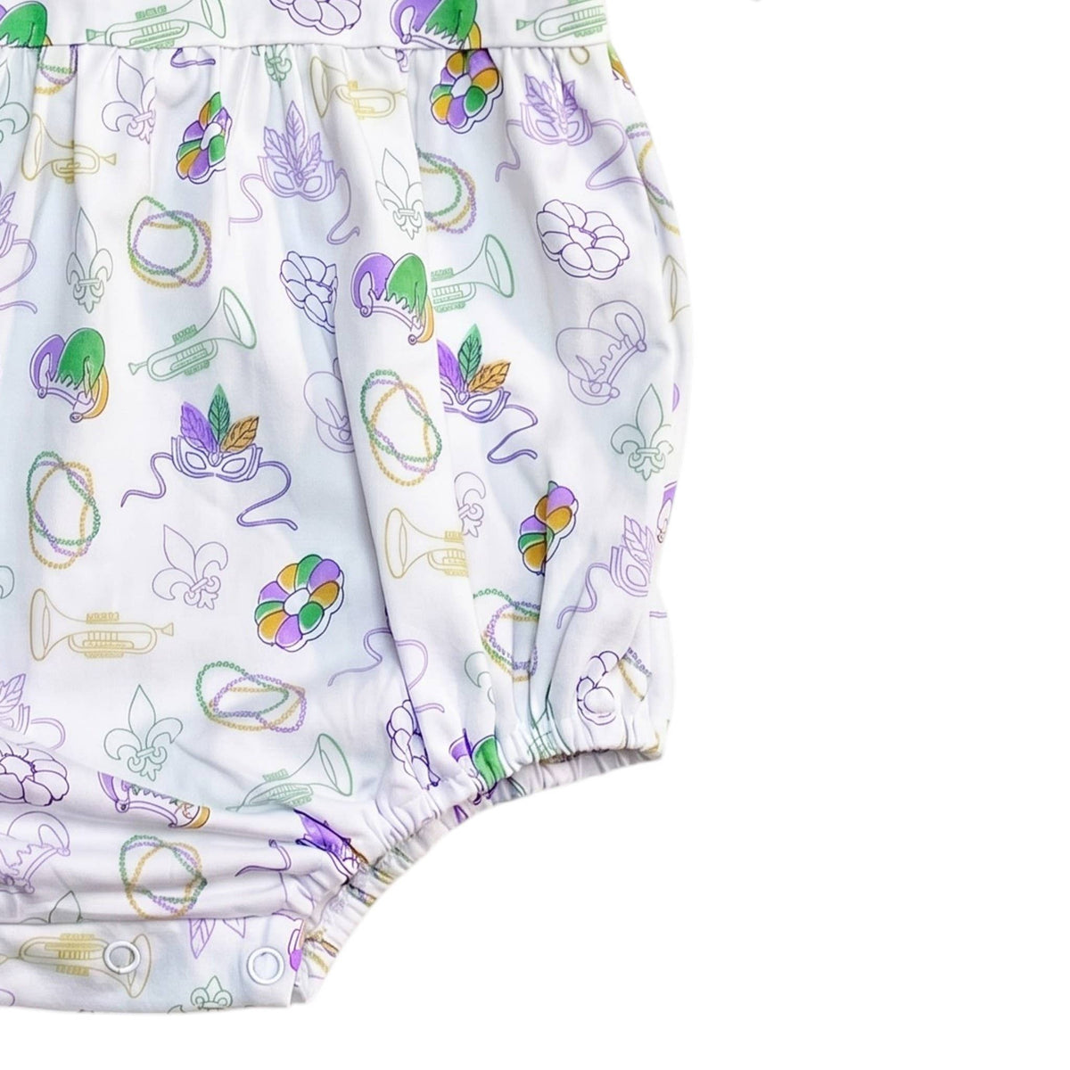Short Sleeve Collared Bubble in Mardi Gras Print