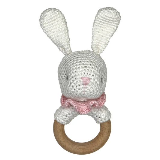 Bunny Bamboo Crochet Woodring Rattle