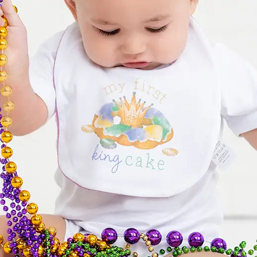 My First King Cake Cotton Bib