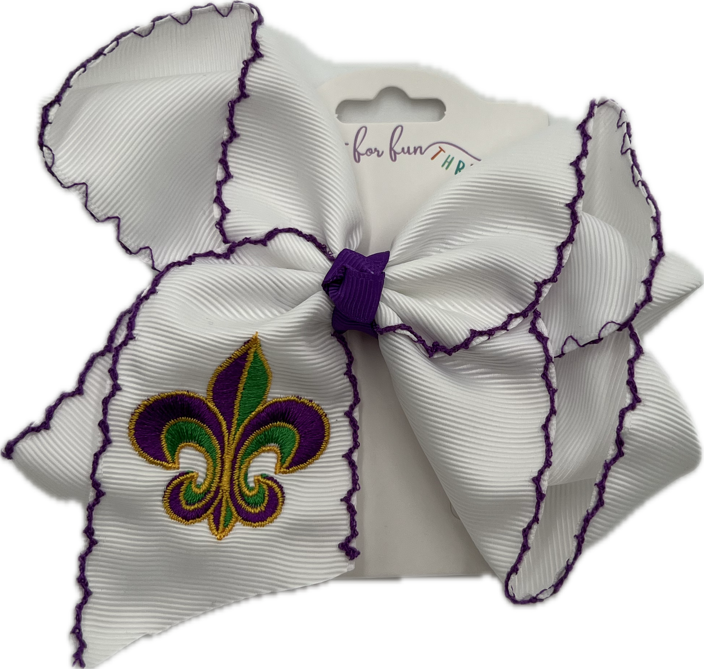 Fleur De Lis Mardi Gras Hair Bow
