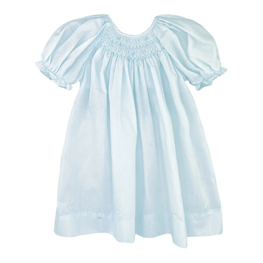 Daygown with Raglan Sleeves & Embroidered Hem