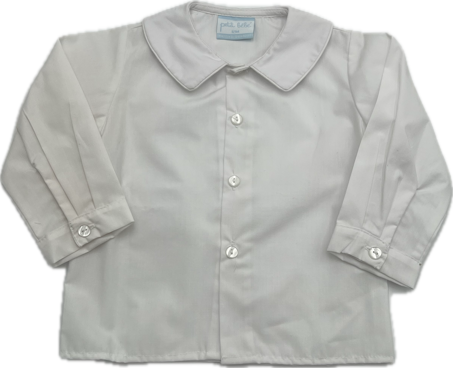 Petit Bebe Boys Peter Pan Collar White Shirts