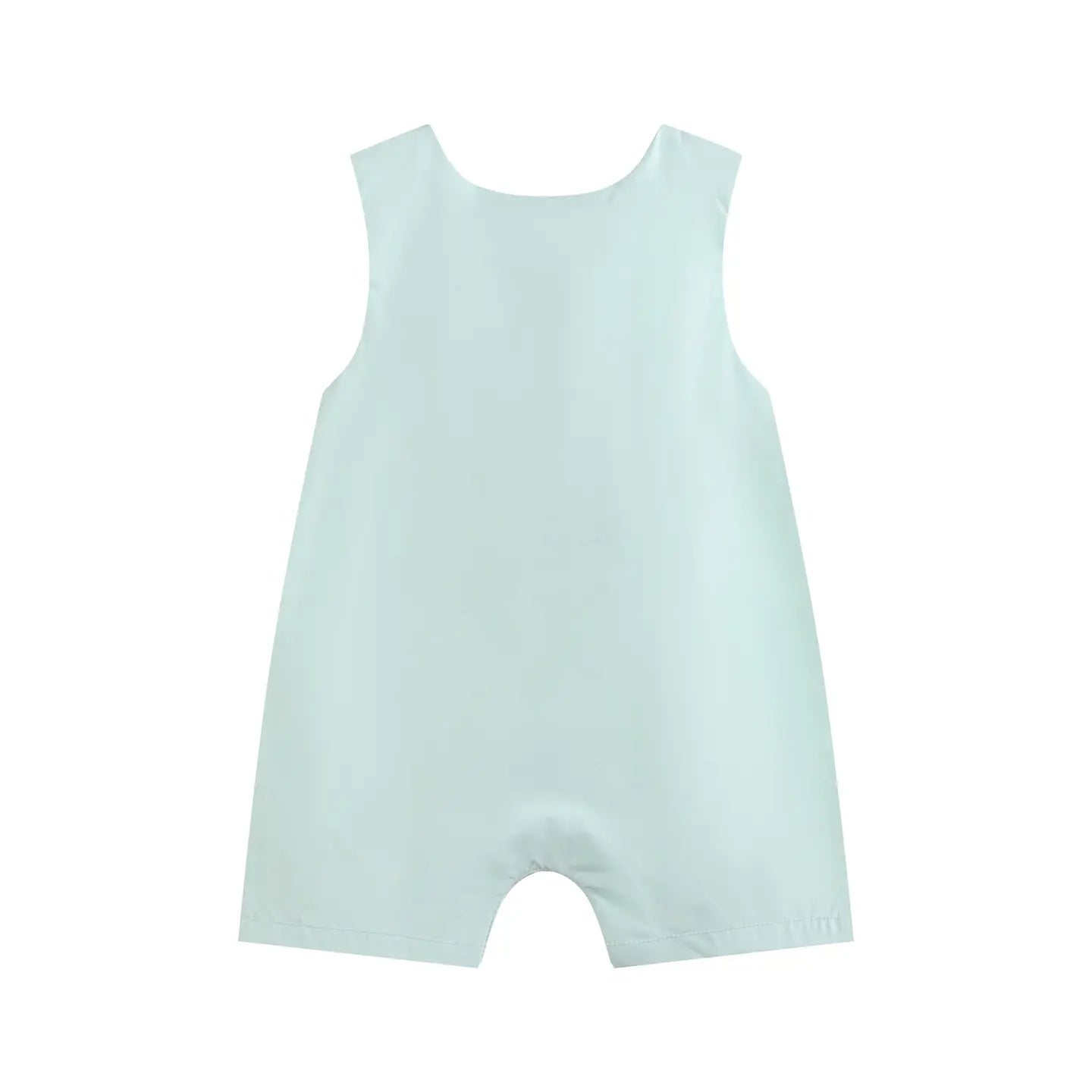 Misty Blue Bunny Smocked Shortalls