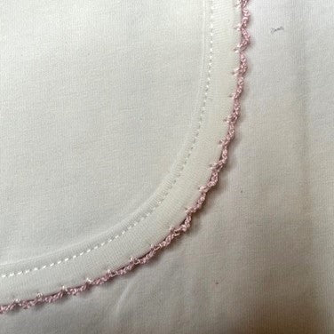 Picot Trim/Receiving Blanket (Light pink trim)