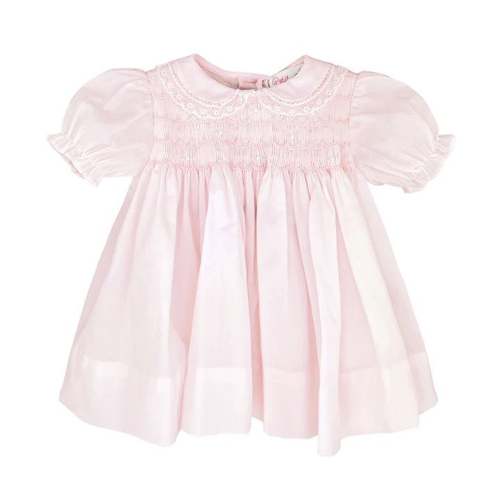 Petit Ami Pink Fully Smocked Dress