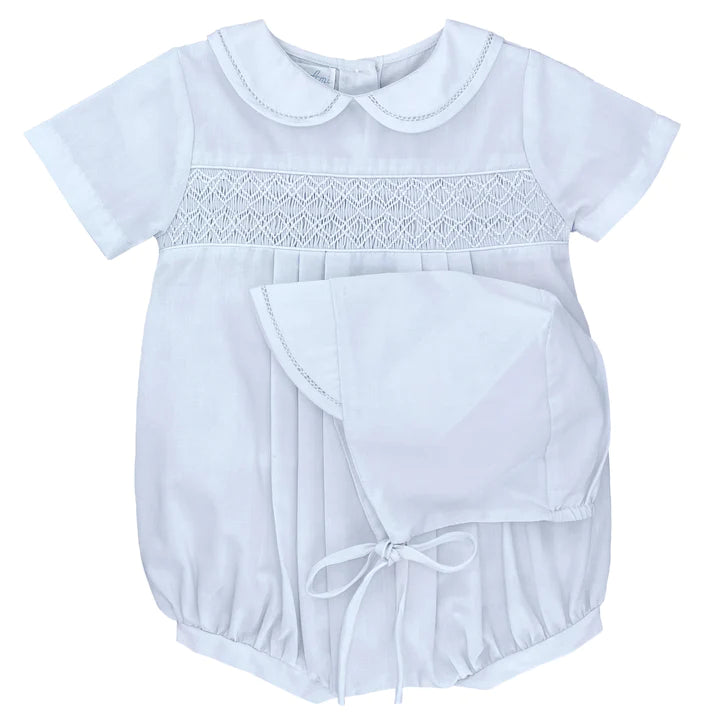 Petit Ami - Boy's Romper With Smocking