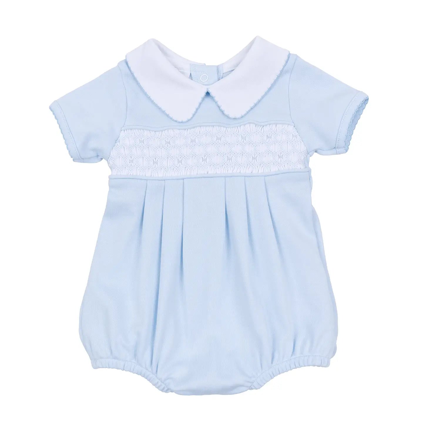 Smocked Bubble in Light Blue