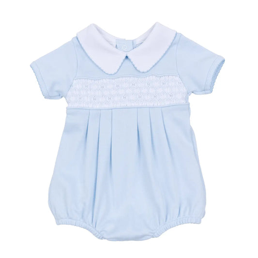 Smocked Bubble in Light Blue