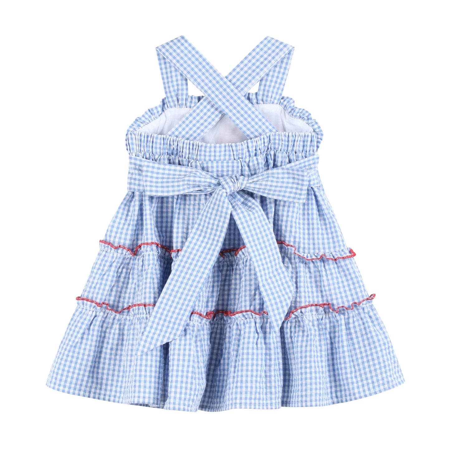 Blue Gingham Crawfish Layered Sundress