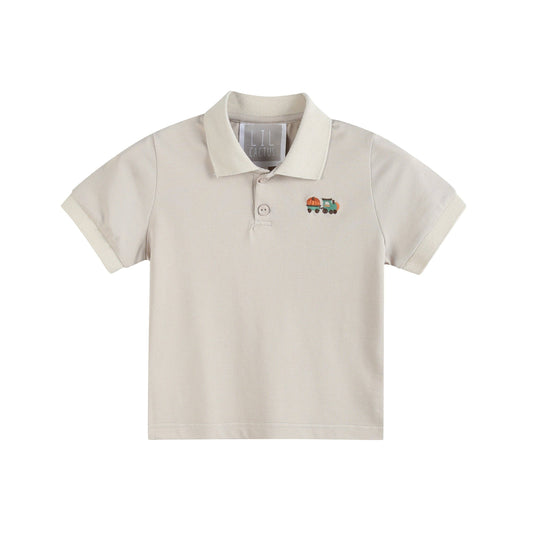 Sand Beige Tractor Polo Golf Shirt