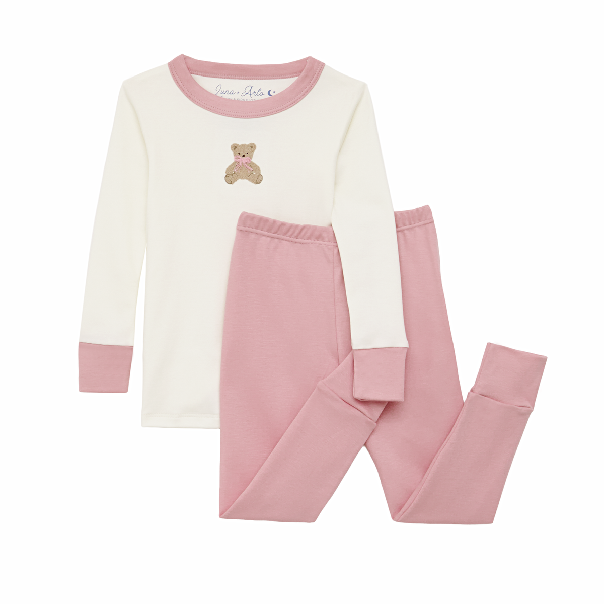 Bear Hugs Long Pajamas - Dusty Rose
