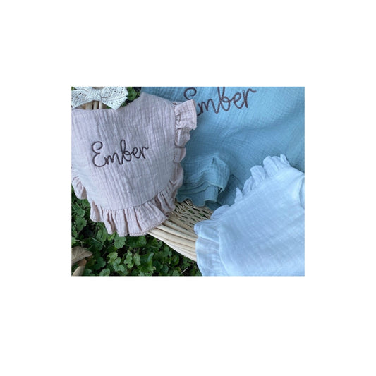 Muslin Ruffle Bib-Lavender