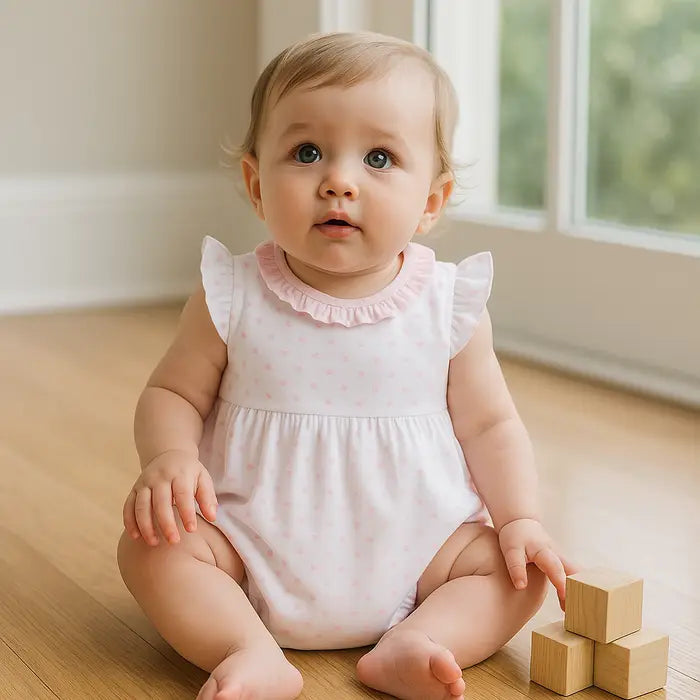 Gingham Dots Ruffle Bubble