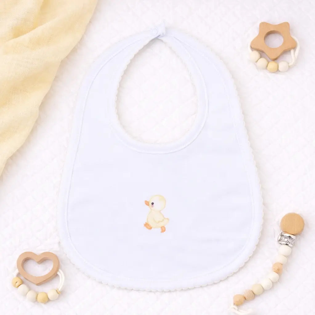 Downy Ducklings Embroidered Bib