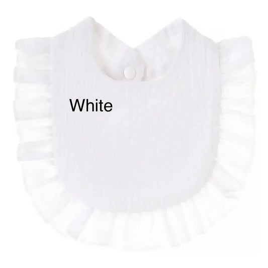 Muslim Ruffle Bib-White
