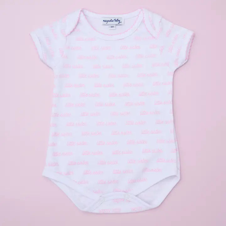 Little Sister Print Bodysuit-Short Sleeve