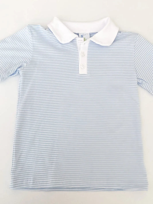 Blue & White Stripe Short Sleeve