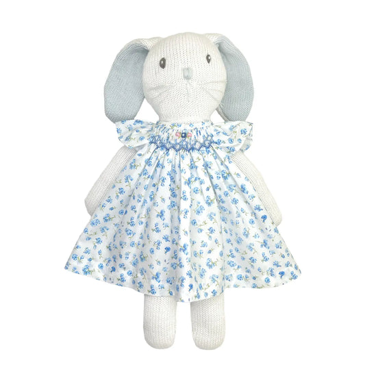 Knit Bunny Doll with Floral Print Dress