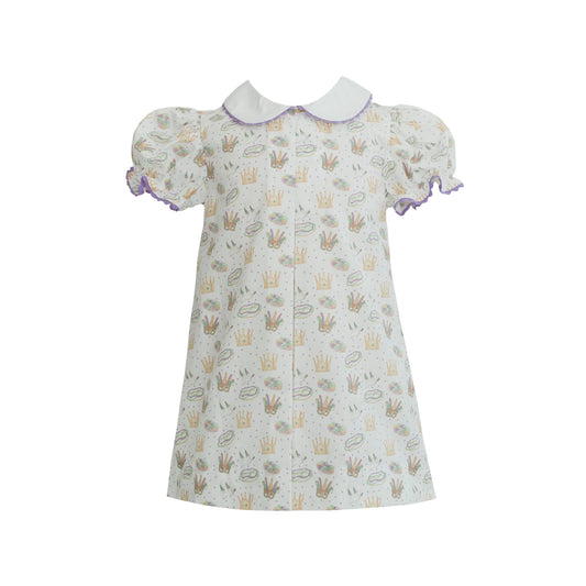 Mardi Gras Icons Print Pleat Dress