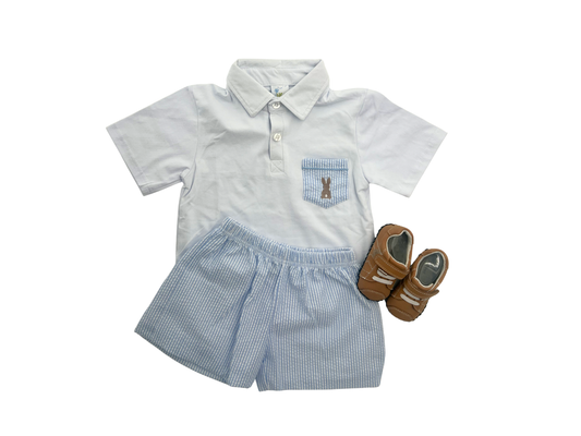 Seersucker Easter Polo Short Set