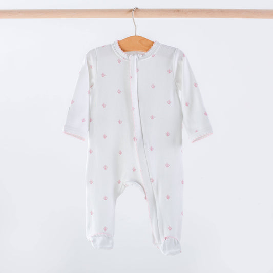 Baby Basics: Pink Fleur De Lis Organic Cotton Pajama
