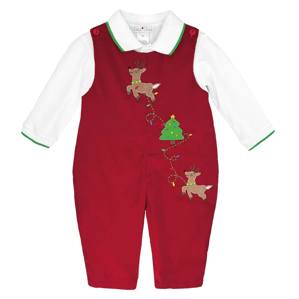 Petit Ami Christmas Reindeer Boys Longall