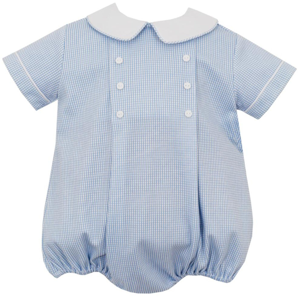 Petit Bebe - Boys Blue Knit Check Bubble