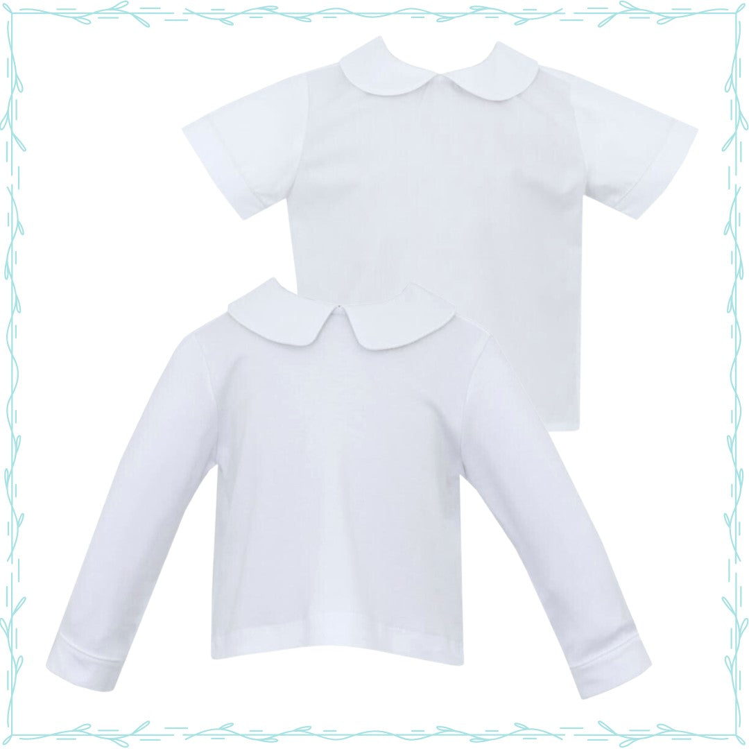 Petit Bebe Boys Peter Pan Collar White Shirts