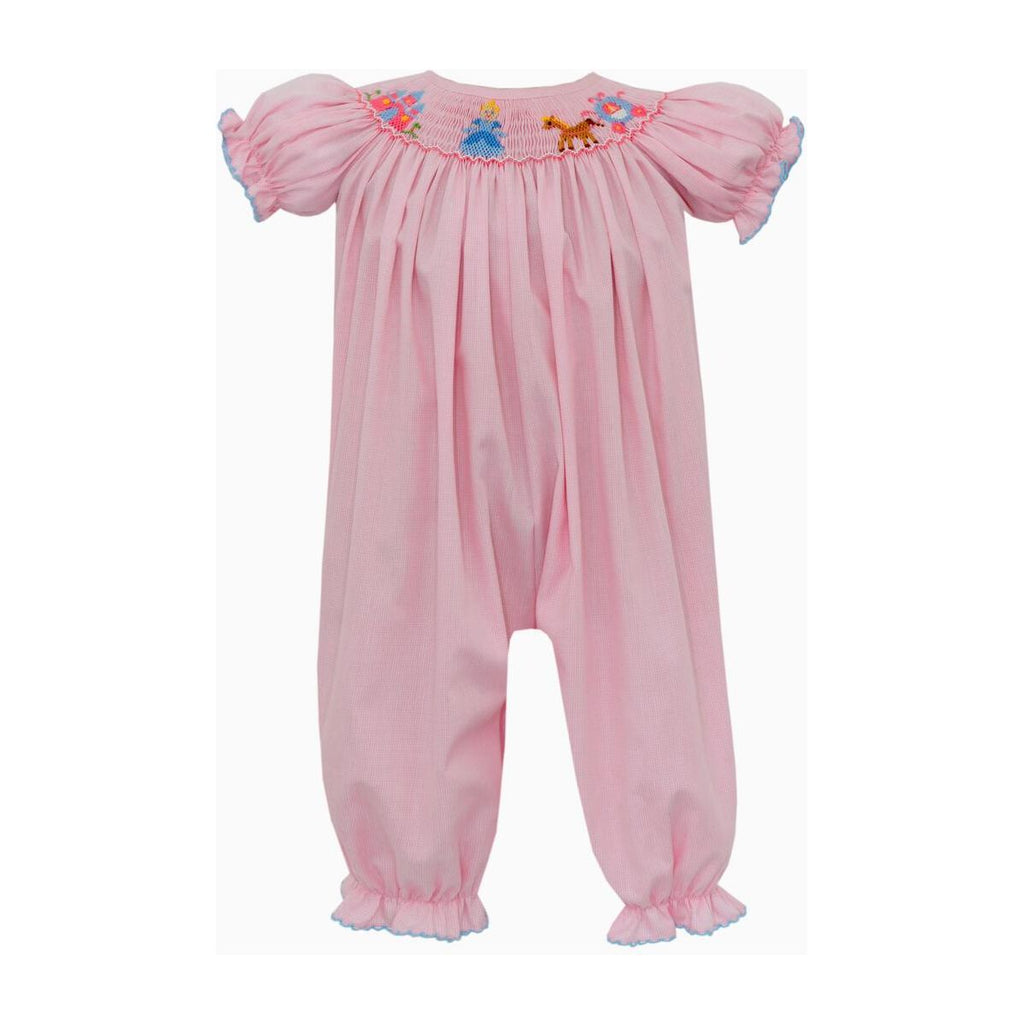 Petit Bebe Cinderella Bishop Long Bubble Pink Check