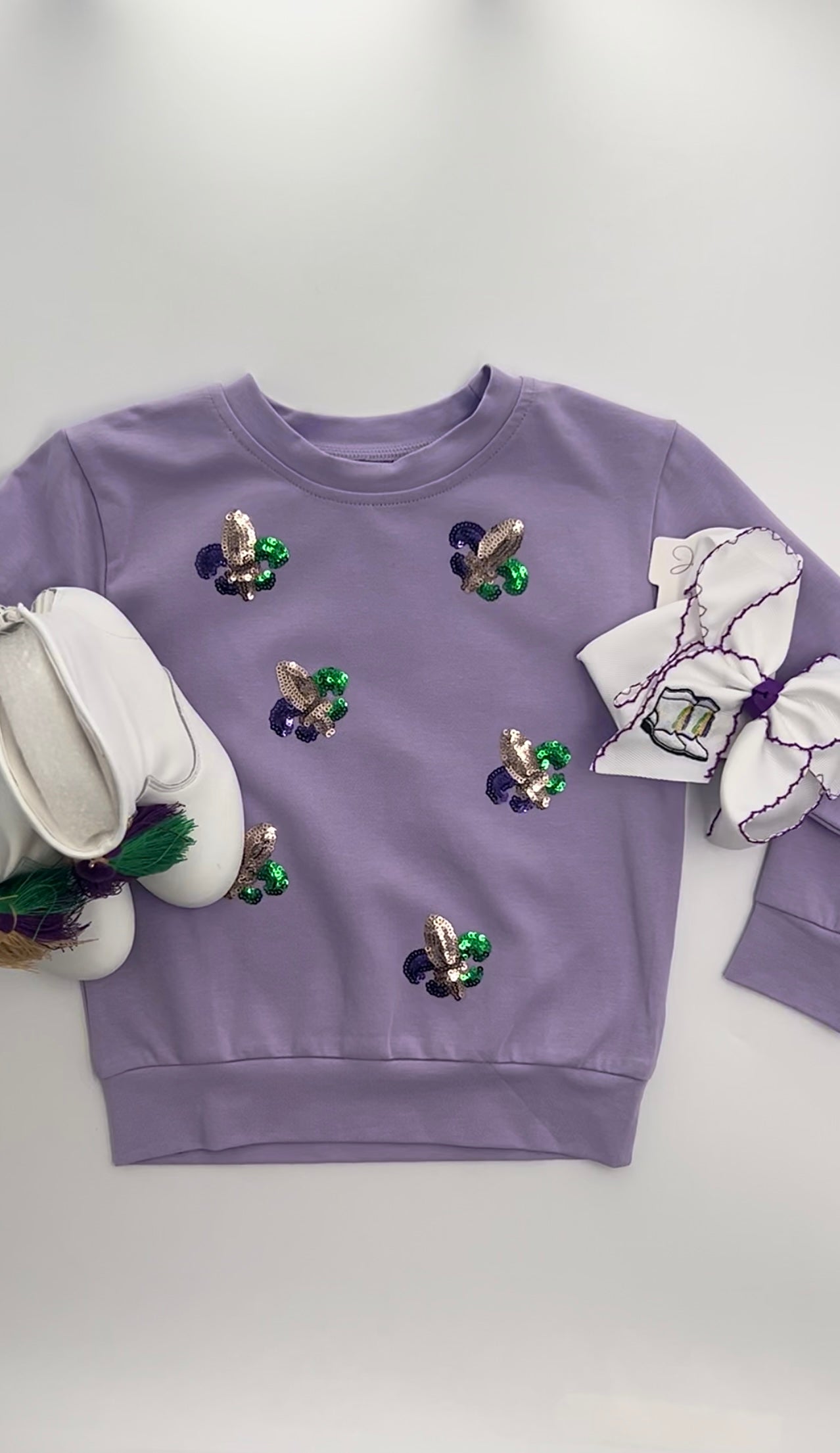 Mardi Gras Lavender Fleur De Lis Shirt