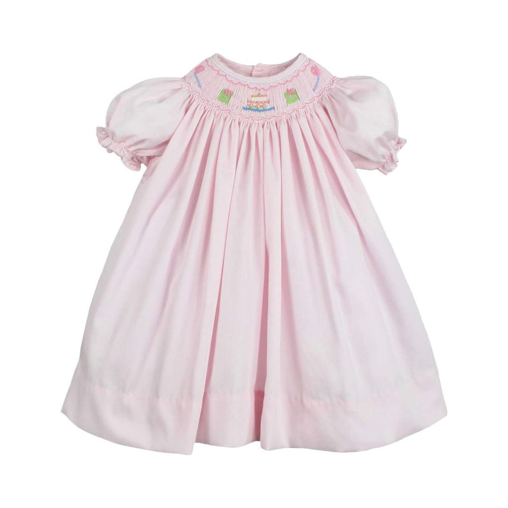 Petit Ami Birthday Dress Pink Smocked