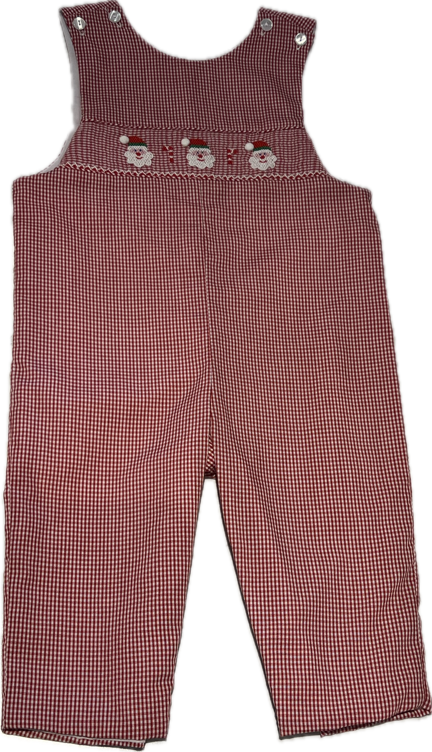 Petit Bebe Santa Face Smocked Boys Jon Jon