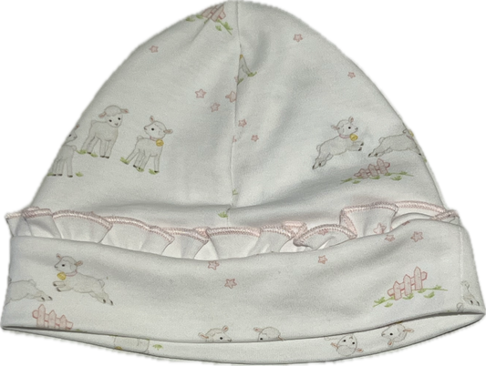 Baby Club Chic Baby Lambs Pink Ruffle Hat