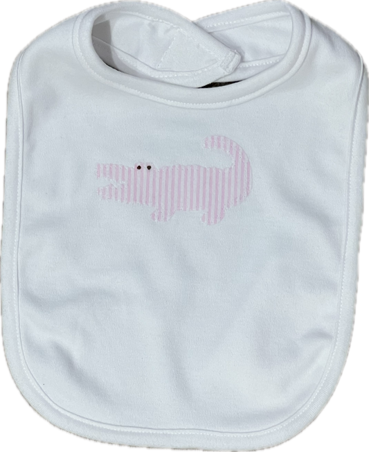 A for Avery Alligator Bib