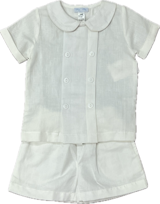 Meme Linen Boy Short Set