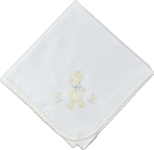 Auraluz - Blanket White with Yellow Giraffe