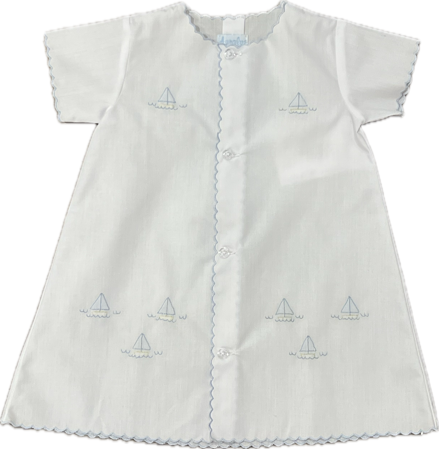 Auraluz - Day Gown White Sailboats