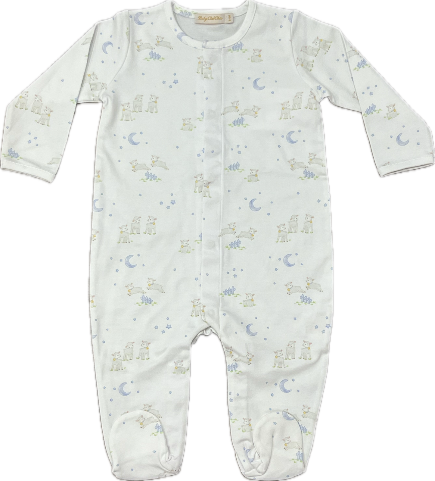Baby Club Chic Baby Lambs Blue Footie
