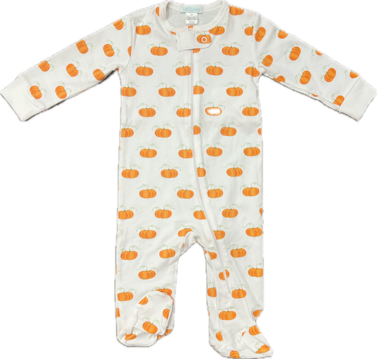 Lulu Bebe - Pumpkin Print  Zipper Footie