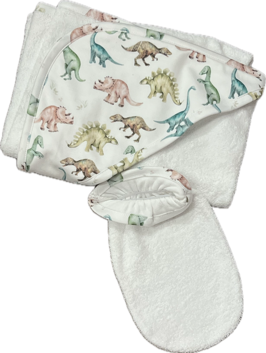 Baby Club Chic Dinos Hooded Towel Set
