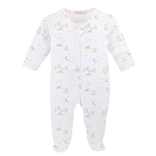 Baby Club Chic Baby Lambs Blue Footie Zipped