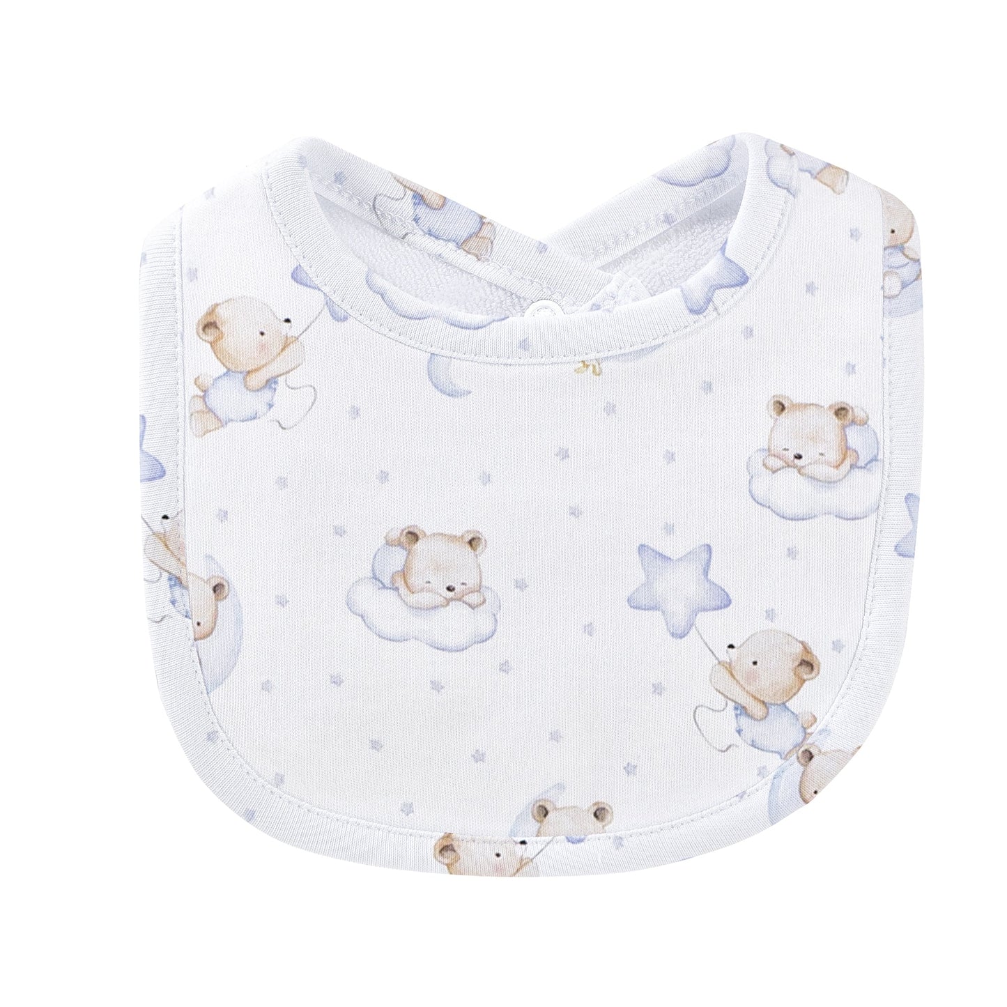 Baby Club Chic Sleep Tight Bear Blue Bib