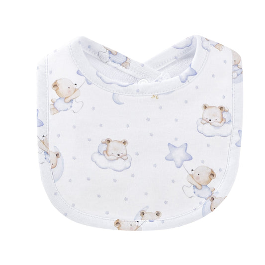 Baby Club Chic Sleep Tight Bear Blue Bib