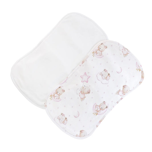 Baby Club Chic Sleep Tight Bear Pink Burp Set