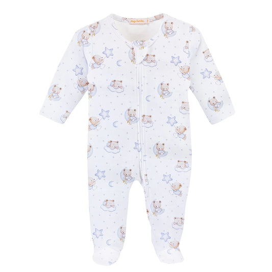 Baby Club Chic Sleep Tight Bear Blue Footie