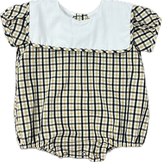 Lulu Bebe Girls Plaid Saints Bubble