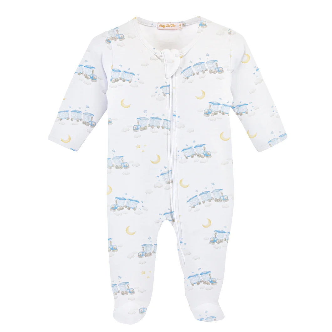 Baby Club Chic Little Train Footie Zipped