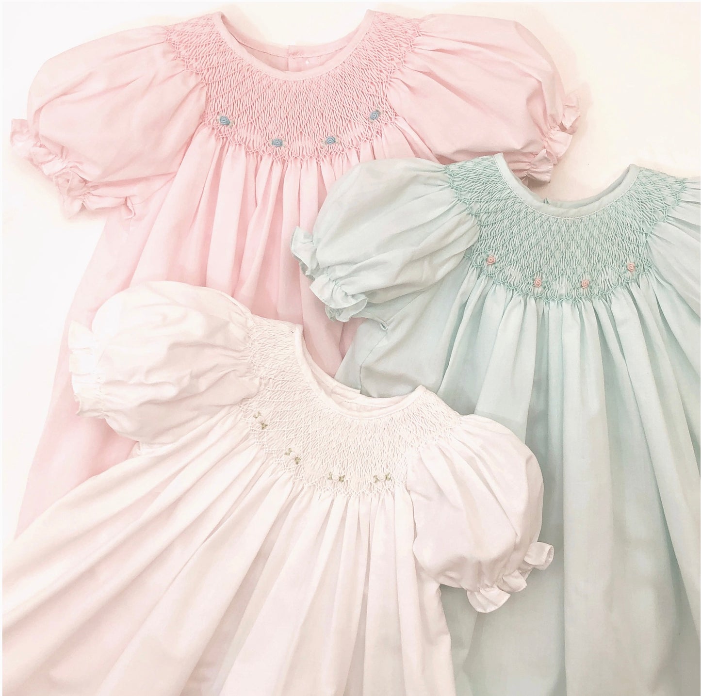 Smocked Daygown with matching bonnet