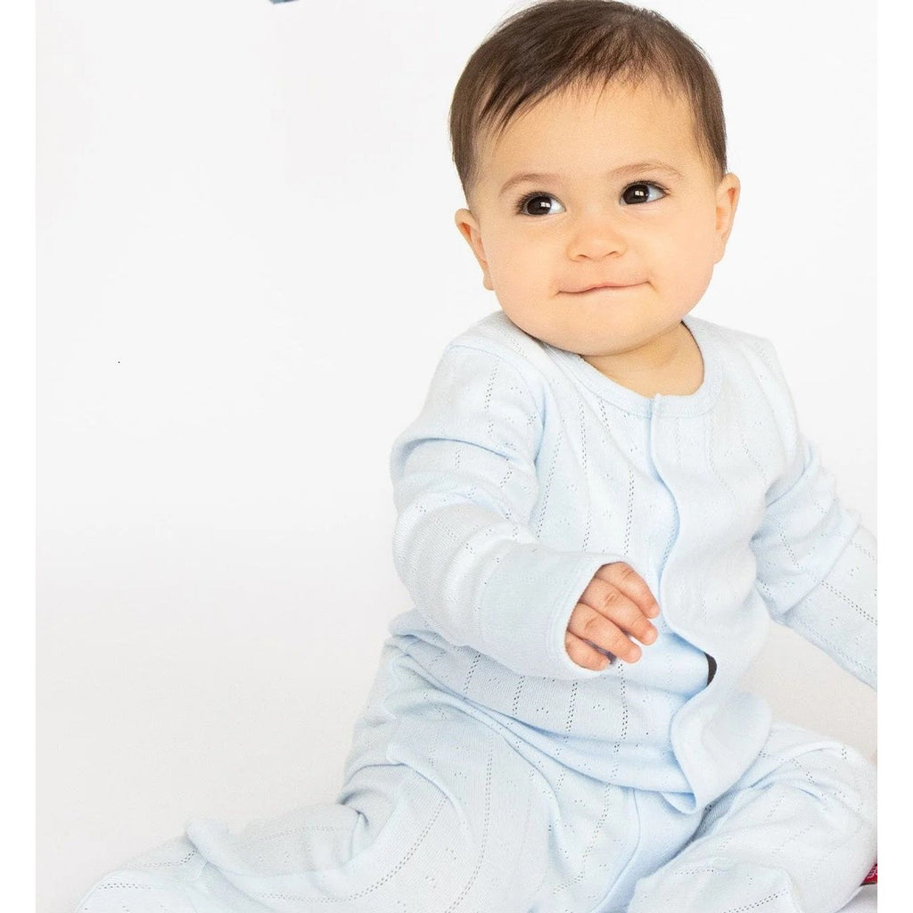Magnetic Me Love Lines Pointelle Blue Footie