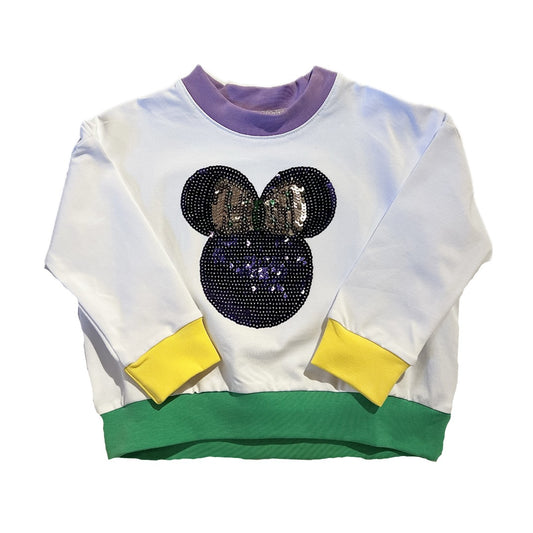 Mardi Gras Sequin Minnie Mouse Sweatshirt